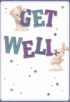 Embodying the nurturing character of Islington's vibrant community, this get well card offers an instant sense of comfort and joyful encouragement. At the heart of the scene, a cuddly teddy bear perches atop the richly coloured 'GET,' its fluffy silhouette and kind expression welcoming as a local florist's smile on Essex Road. Below, a playful puppy nuzzles the 'WELL,' both figures depicted with rounded, expressive forms that celebrate affection, youthful energy, and hope. Deep violets and teals curl through the bold letters, their hues reminiscent of the spring bouquets arranged at Flowers Islington for those in need of cheer. Sparkling stars flutter about the composition, echoing the uplifting spirit of Chapel Market on a lively weekend. The clean white backdrop evokes both freshness and possibility, while the illustration's careful detail creates a tactile sense of cozy fur. Each element, from the textured brushstrokes to the confident typography, has been thoughtfully placed-just as we compose every floral arrangement destined for a friend in recovery across Barnsbury or Angel. This delightful card exudes warmth, making it a gentle yet significant means to brighten the day of someone unwell in Islington.