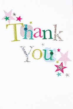 Capturing the delight of appreciation, this thank you card is decorated in jubilant hues that conjure the lively energy found in Islington's bustling markets. The phrase 'Thank You' unfurls across the front in a parade of rich shades-lime, cherry, sky blue-each letter distinct, stitched with tiny flourishes or dotted details that give the design authentic, handcrafted charm. Subtle flashes of silver glimmer in places, catching the light just as a florist's window display might entice passersby on Essex Road. Magenta, teal, and gold stars scatter joyfully in the corners, evoking a shower of confetti at a celebration in Barnard Park. The textural print and tactile gleam invite touch, while the crisp white backdrop keeps every detail bright and uplifting. It's easy to picture this card next to a vibrant Islington bouquet-its creative, heartfelt design reflecting the thoughtful care that Flowers Islington brings to every arrangement. Together, card and bouquet make a graceful gesture of gratitude, uplifting both giver and recipient amidst the rich tapestry of Islington life.